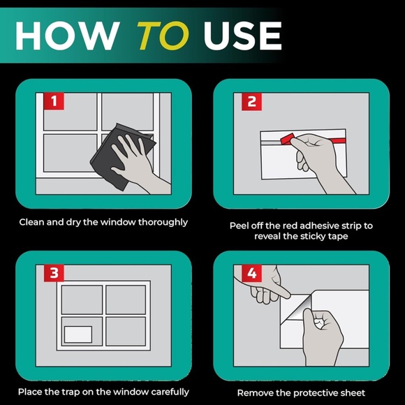 Premium Window Fly Traps – 26 Sheets Insect Catchers for Flies Moths Flying Bugs - Picture 4 of 6